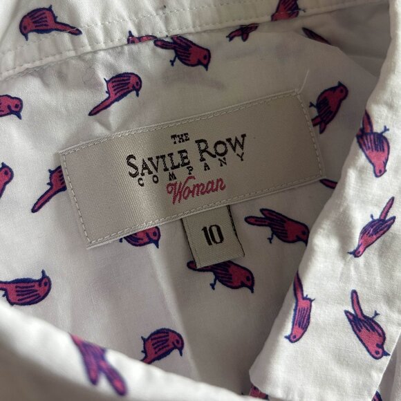 The Savile Row Company Bird Semi-Fitted Sleeveless Shirt Blouse ASO Louisa Clark - Picture 2 of 8